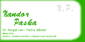 nandor paska business card